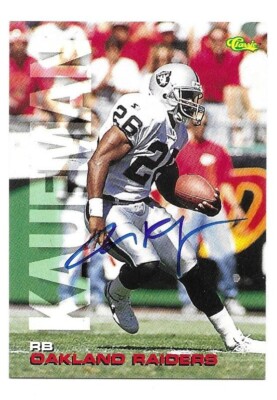NAPOLEON KAUFMAN 1995 Classic Autograph RC OAKLAND RAIDERS Washington Huskies RB