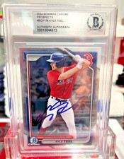 Red Sox KYLE TEEL 2024 BOWMAN CHROME PROSPECT Card BCP178 AUTO BAS COA