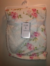 ZAK  ZOEY BABY BLANKET - SOFT SECURITY BLANKET PINK ROSES Size 30" x 40"