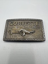 Vintage CHEVROLET CORVETTE Brass Color Metal Belt Buckle - FROM 1970'S - RARE