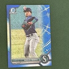 NOELVI MARTE 2022 Bowman Chrome Prospects BLUE SHIMMER ~ Mariners  Reds 35/150