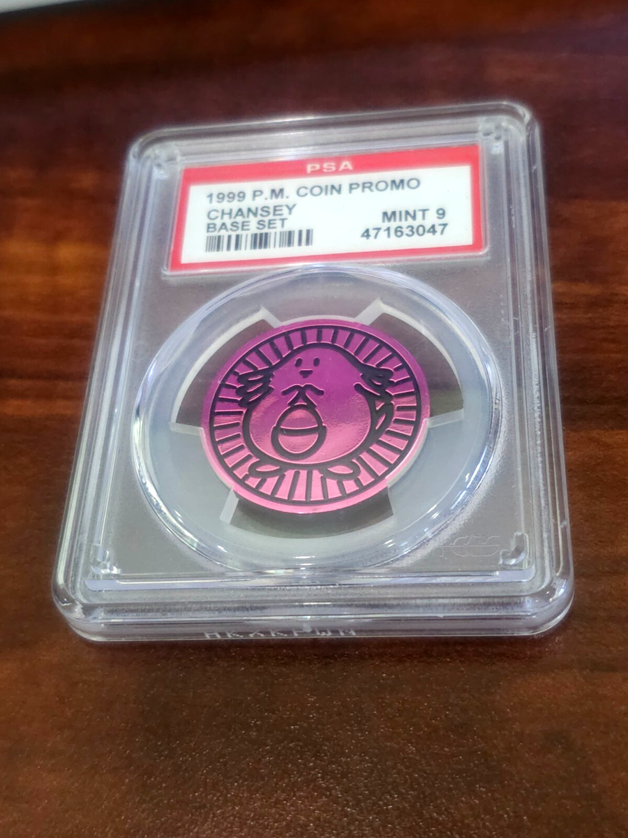 1999 Pokemon Chansey Base Set Promo Coin PSA Mint 9 SUPER LOW POP