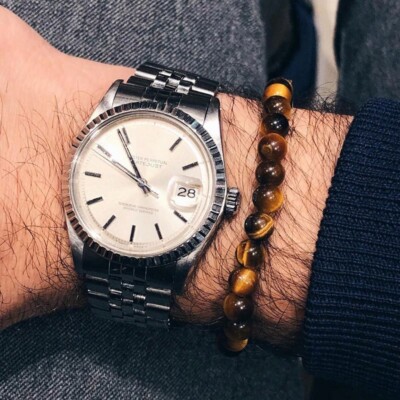 8mm Natural Tiger Eye Stone Beads Bracelet Men Women Jewelry Armband Accessories