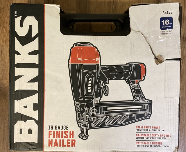 Banks 16 Gauge Finish Air Nailer Model 64137 BRAND for sale online eBay