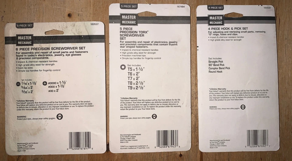 3 Sets - Master Mechanic 15 Piece total - Screwdriver -Hook & Pick - Torx Set - Image 3 of 4