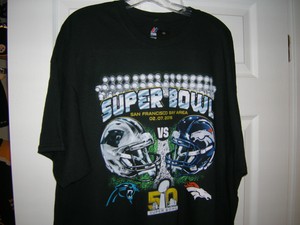 CAROLINA PANTHERS/ DENVER BRONCOS SUPER BOWL 50 DUELING/ TWO TEAM TEE T-SHIRT | eBay