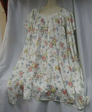 Vanity Fair Floral Nylon Lightweight Vintage Gown  Overcoat Housedress L Large