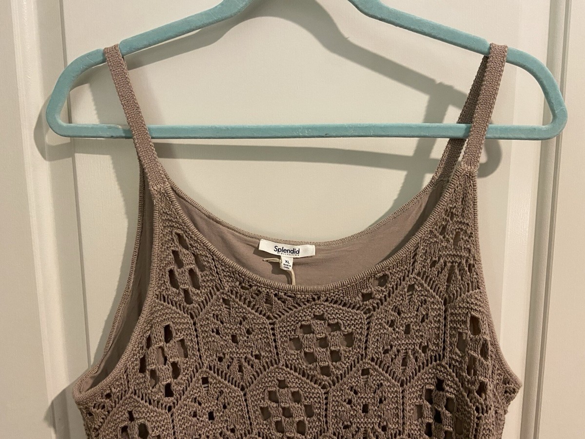 splendid crochet dress Splendid Crochet White Dress