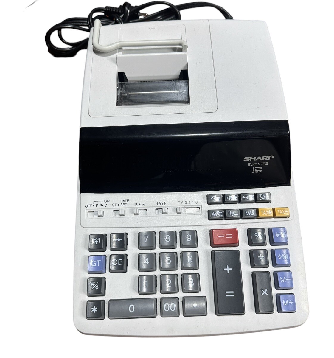 Sharp Adding Machine Ink Sharp EL-1197P III 12-Digit 2-Color Electronic Printing Adding Machine ...