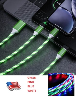 LED Fast Charging USB Charger Cable For iPhone 13/12/11 + Pro/XS Max/XR/X/8/7 8