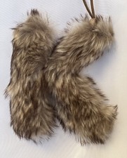 Monogram Letter Initial  K  Holiday Ornament Brown Faux Fur Christmas Target New