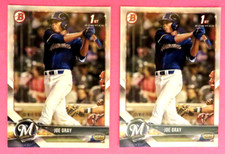 2 - 2018 Bowman Prospect 1st card, Milwaukee Brewers - JOE GRAY