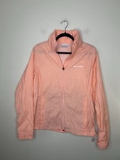 Columbia Jacket Womens Orange Windbreaker Full Zip Hood Pockets Size Medium