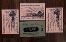 United States Senate Chamber 97th Congress Visitors Gallery Pass & White House T