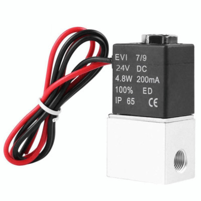 2 Way Normally Closed DC 24V Electric Solenoid Air Valve 1/8'' NPT