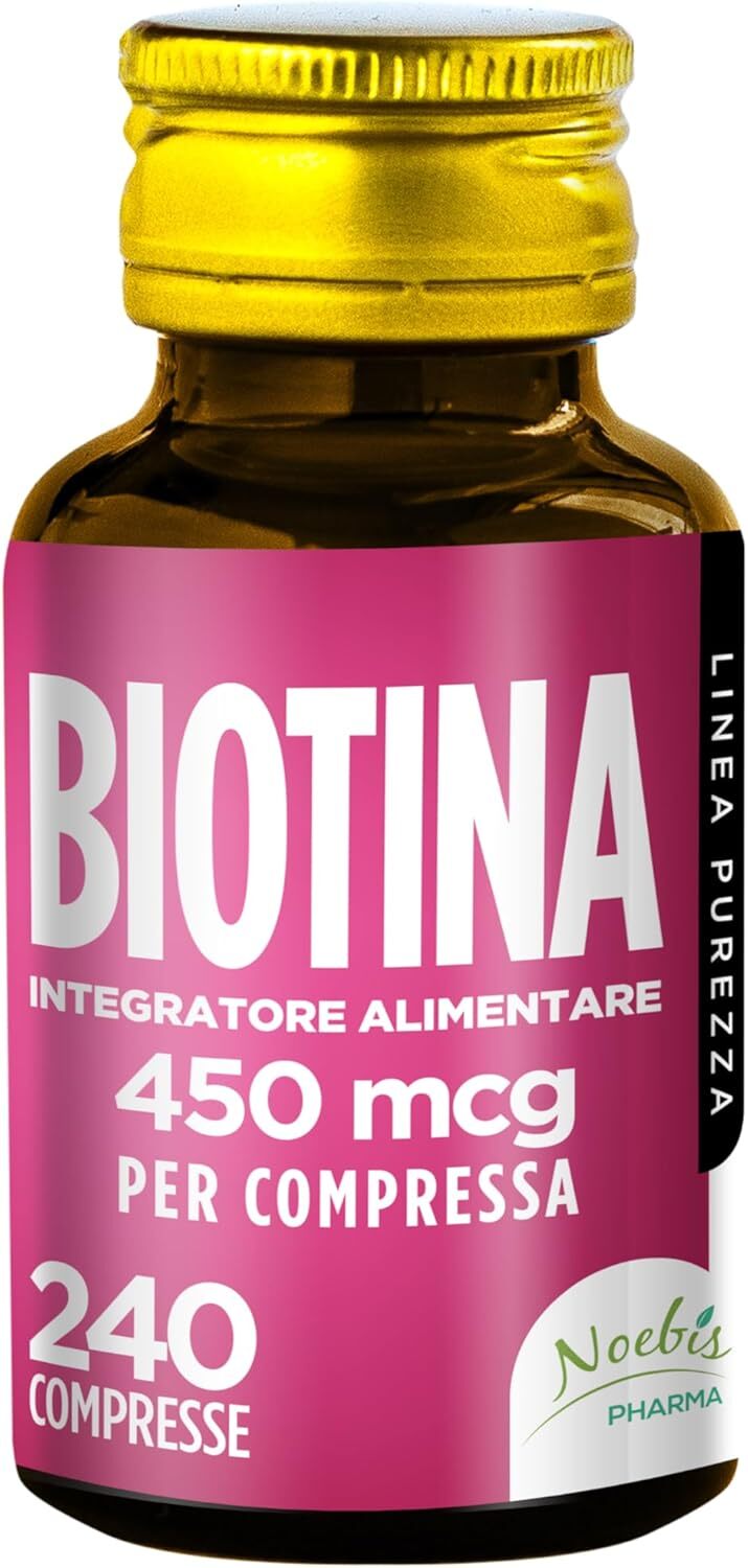 Biotina Capelli e Unghie 450mcg | 240 Cpr - Scorta per 8 Mesi