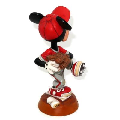 Walt Disney World Bobble Head Baseball Mickey Mouse on Round Base
