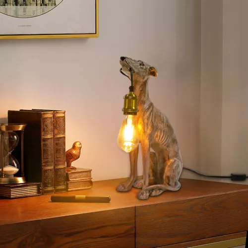 Rustic Dog Decoy Table Lamp Light Dog Desk Lamp Bedroom Offices Lighting Decor - Picture 6 of 6