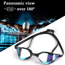 Adult Swimming Diving Glasses HD Wide Angle Anti-fog No Leakage Stretchy USA