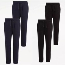 2 Pack Boys Joggers Pant Slim Jogging Bottoms Kids PE School Trousers 3-16 Years