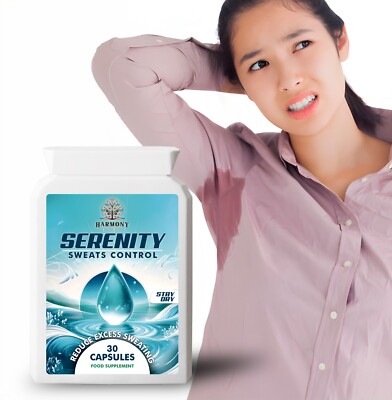 Serenity Sweats Control - Hilft, übermäßiges Schwitzen zu kontrollieren, 30 Kapseln - Schwitzen Sie weniger