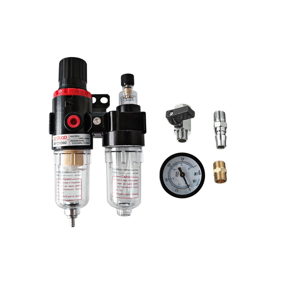 Air Compressor Filter Regulator Separator Moisture Water Trap Gauge