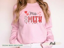 Teacher Valentine Shirt, Personalized Name Teacher Sweatshirt, Valentines Elemen
