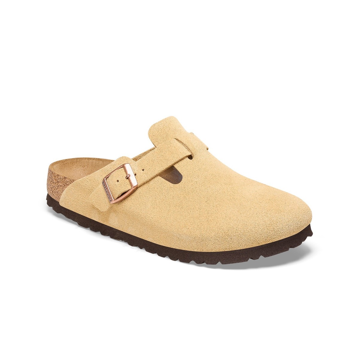 靴 BIRKENSTOCK boston Birkenstock Boston Suede Leather (Latte Cream) Men's Sandals