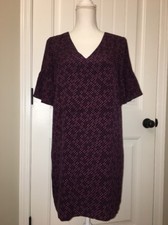 New Madewell Silk Bell-sleeve Dress in Painted Clover Multi Sz 4 G3194