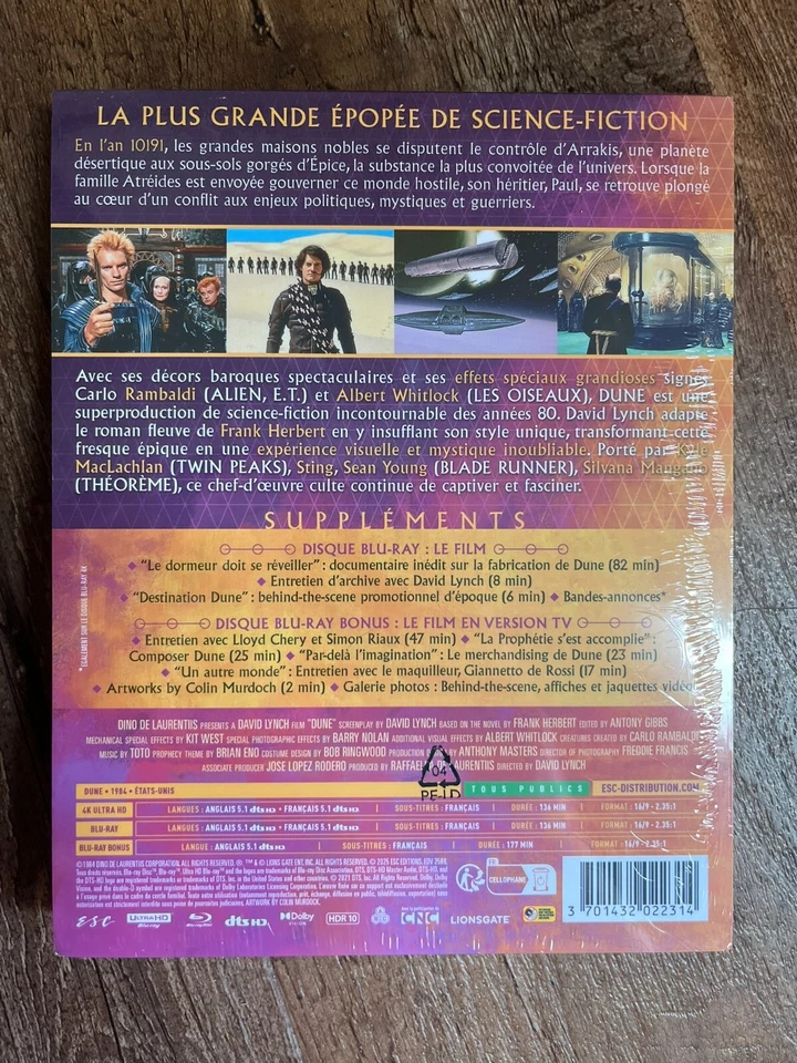 Dune w. Steelbook (4K UHD + Blu-ray, 1984, EU Import, Region Free) *NEW/SEALED* - Image 2 of 4