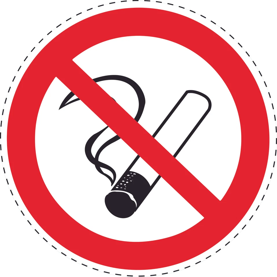 ETIKETTENSTAR Verbotsaufkleber "Rauchen verboten" 5-60cm DIN 7010 DIN 4844 Verbotszeichen