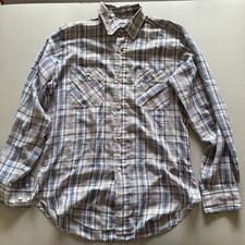 LEVI Strauss 1980 USA Olympic Games Men Long Sleeve Plaids Button Front Shirt M