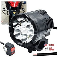 Motorcycle Led Driving Lights, 12-60V 18W 2500LM 6 LEDs Waterproof Off Road