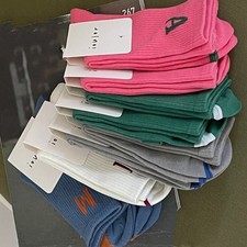 5 Pairs Women Crew Sport Solid Calf Casual Classic Color Soft Girl School Socks