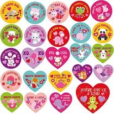 Bestus Valentine Stickers for Kids 600pcs Heart Animal Stickers for Valentine...
