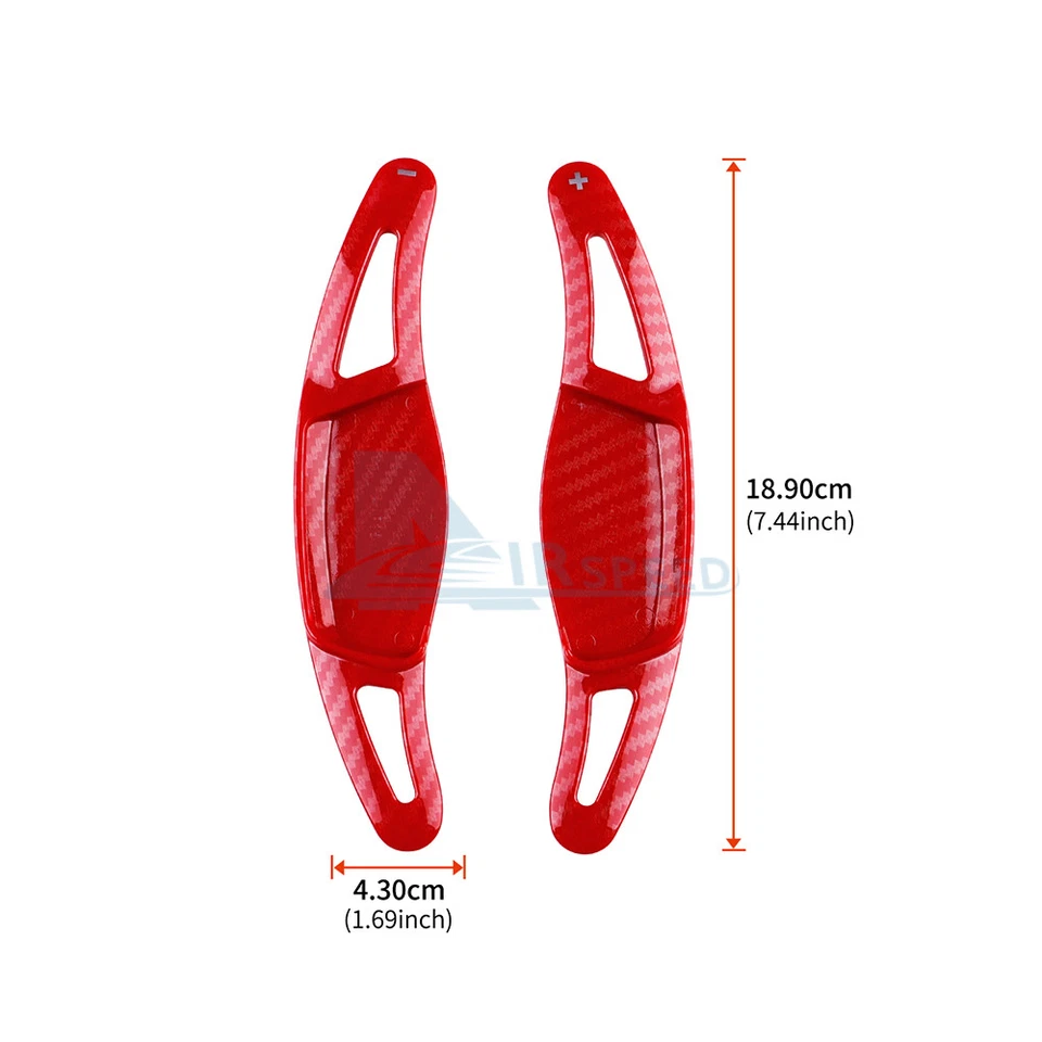 For Suzuki Swift Ciaz Steering Wheel Paddle Shifter Extension Red Carbon Print - Image 2 of 4