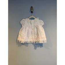 Vintage Baby Togs Eyelet Lace Dress  Bonnet Set   6  9 Months