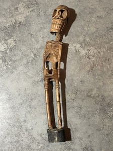 27" Hand Carved Wooden Skeleton Solid Wood