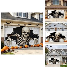 Ponlodos Pon-GarageCover 7 x 16 ft Halloween Garage Door Cover Backdrop