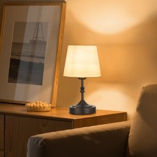 VEVOR Cordless Table Lamp Rechargeable Battery Small Desk Lamp Fabric Shade