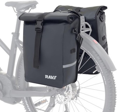 2 x RAVE Gepäckträgertasche Fahrradtasche Hinterradtasche Umhängetasche 22 Liter