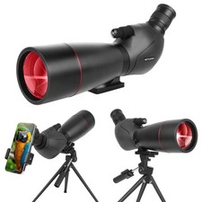 25-75x70mm Spotting Scope with Tripod Phone Adapter,Waterproof Large Lens Angled