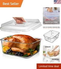 Versatile 6500 ML Glass Container with Locking Lid for Leftovers & Casseroles