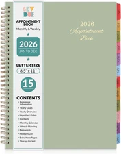 2026 Appointment Book, 8.5" X 11", Hourly Planner with 15 & 30-Minute Increments