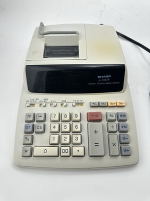 #ad Sharp EL 1197P II 12 Digit 2 Color Electronic Printing Adding Machine Tested $22.00