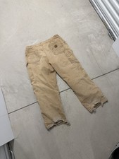 Carhartt Men's Beige Canvas Work Pants, Canvas Fabric