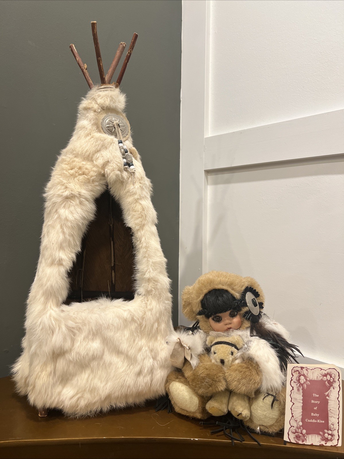 1991  Native America Cuddle Kins With Teddy Bear & Handmade 