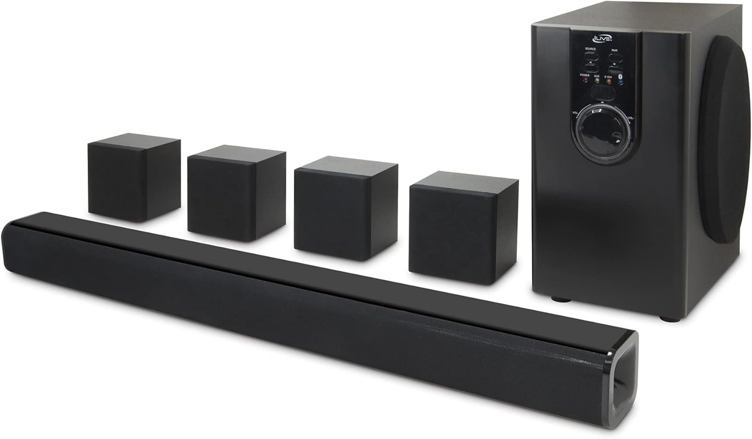 5.1 Home Theater System with Bluetooth, 6 Surround Speakers,