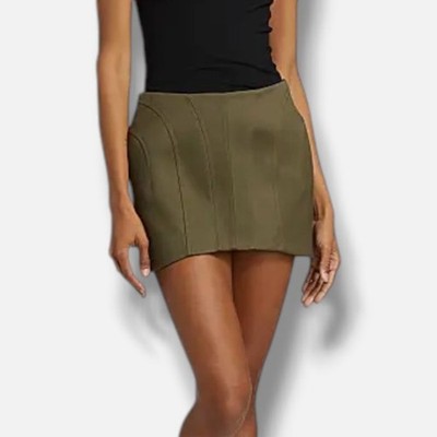 Mugler Women's Green Jupe Structured Miniskirt Size 42