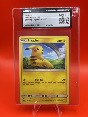 The Pokemon Company Pikachu 28/73 Shining Legends Holo CGC Graded 2017